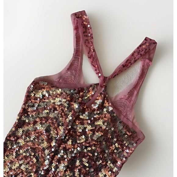 Body Central Colorful Sequin Sleeveless Tank Top Juniors Medium Retro Y2K Hippie - Picture 5 of 9